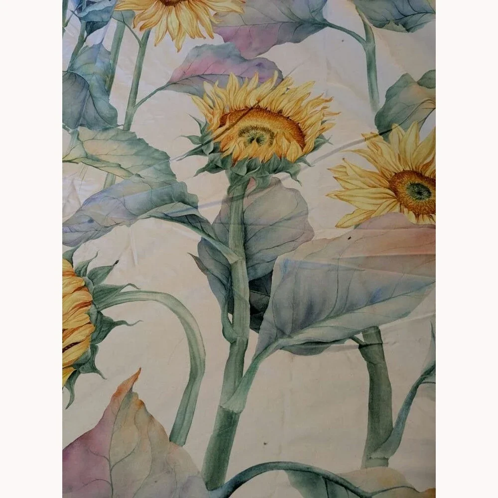 King Size Cotton Custom Duvet Comforted Cover Huge Mod Sunflowers print ~104x94